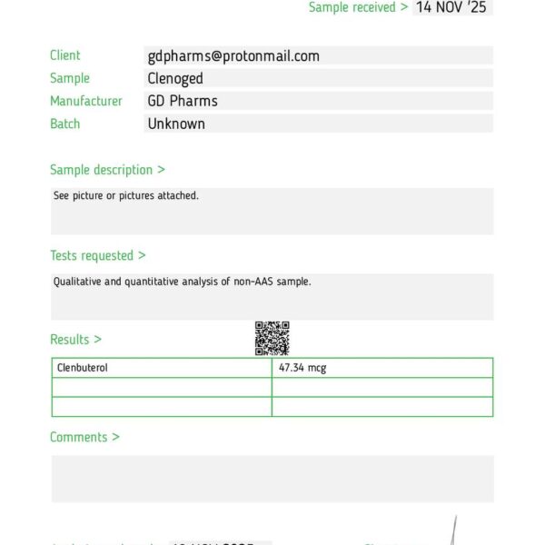Clenbuterol Golden Dragon lab