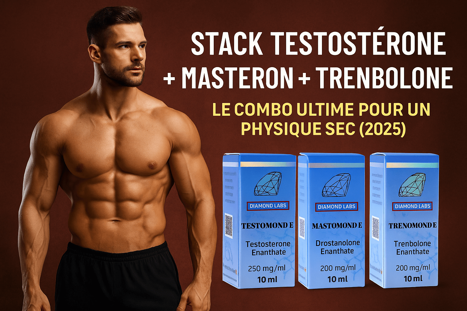 Stack Testostérone Masteron Trenbolone – Diamond Labs – Physique sec 2025