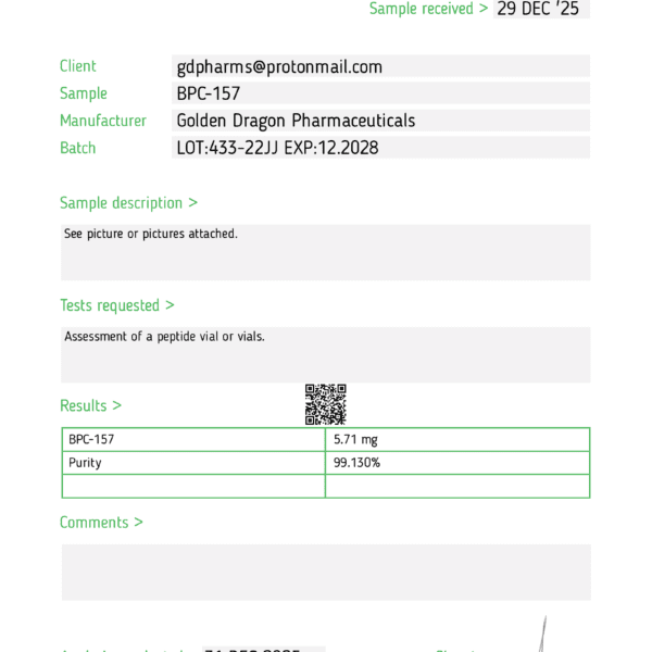 BPC-157 5 mg - Golden Dragon
