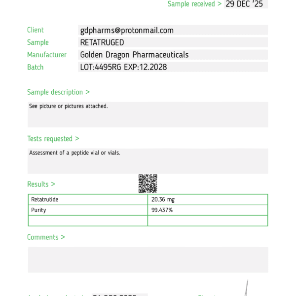 Retatrutide 20mg - Golden Dragon